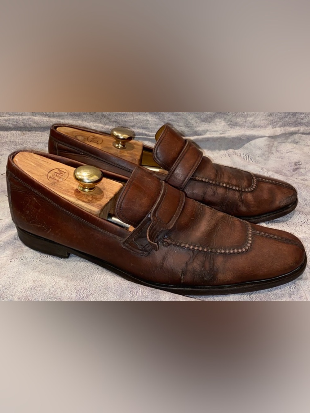 Hermes Men’s Full Strap Split Toe Loafers Dress Shoe Casual Work Office 10.5-11